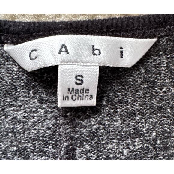 CAbi Racer "Glee" Back Tank Marled Heathered Knit Sweater Black W/ Gray Small - Picture 3 of 5